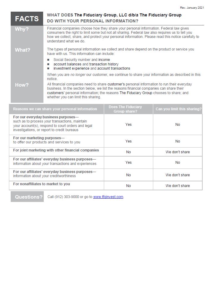 Privacy Policy Page 1