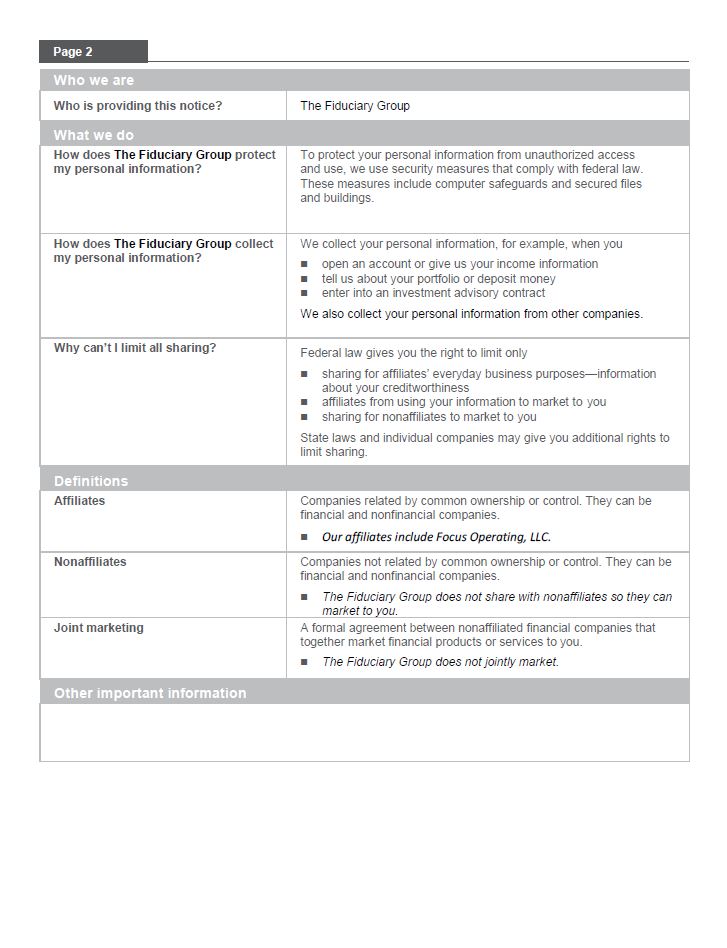 Privacy Policy Page 2
